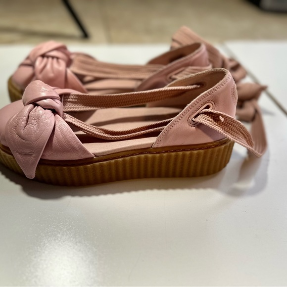 Fenty By Rihanna X Puma Pink Bow Creeper Chunky Platform Wrap Up Sneakers 6.5 - Picture 13 of 16